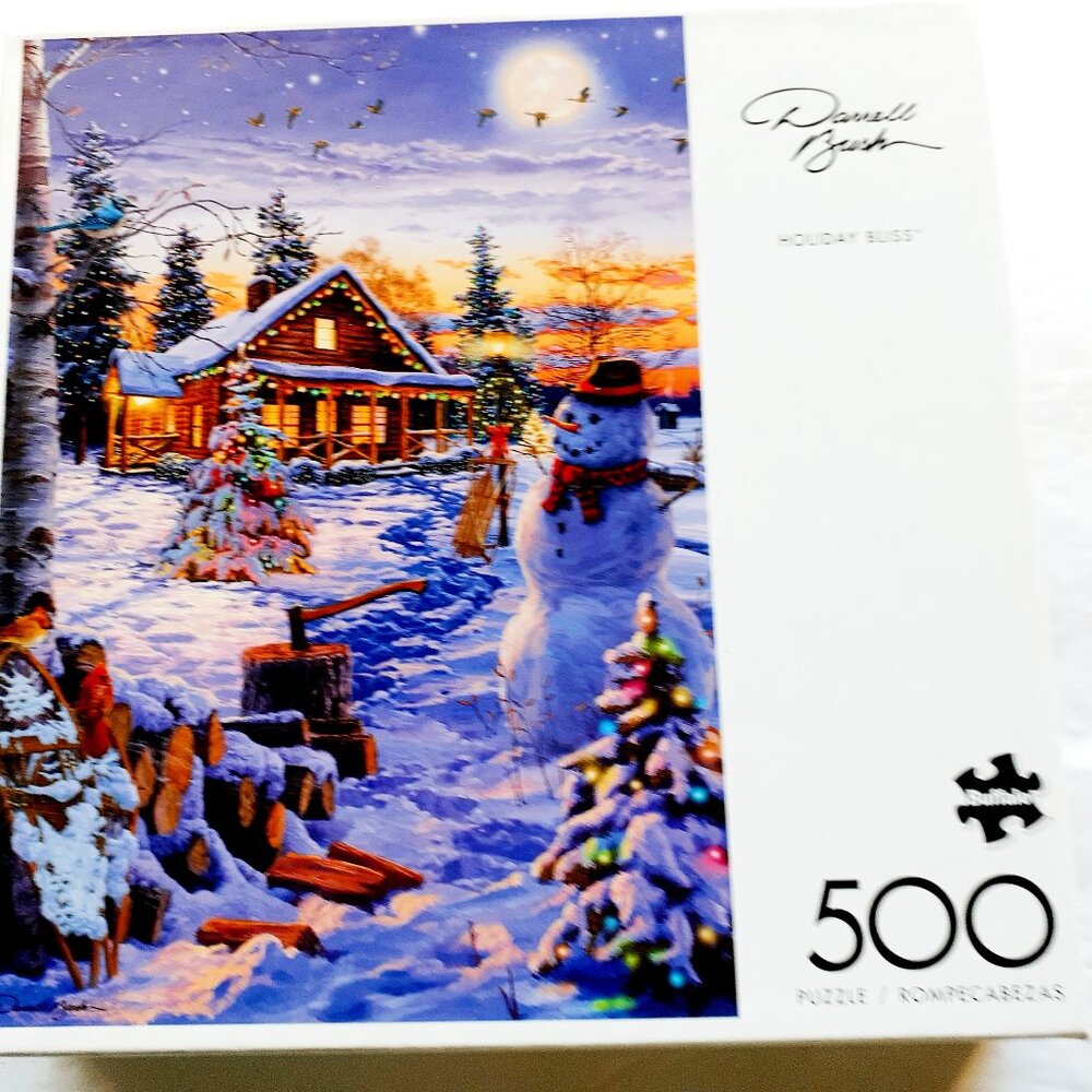 Buffalo Jigsaw Puzzle Christmas Holdiay Bliss 500 Pieces Snowman New